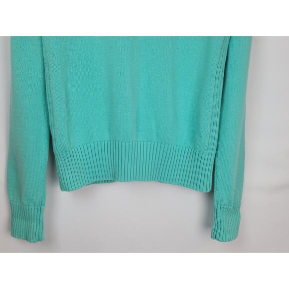 Lauren Ralph Lauren Active Mock Neck Knit Full Zip Teal Turquoise Sweater Size M - Picture 10 of 12